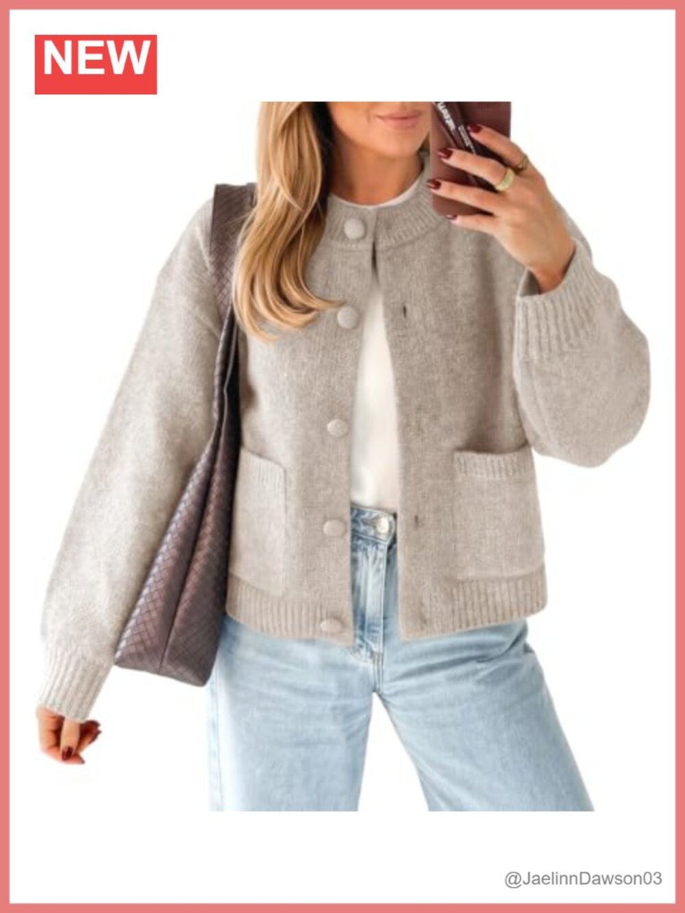 Women's Button Up Cardigan Knit Long Sleeve Sweater Casual with Pockets